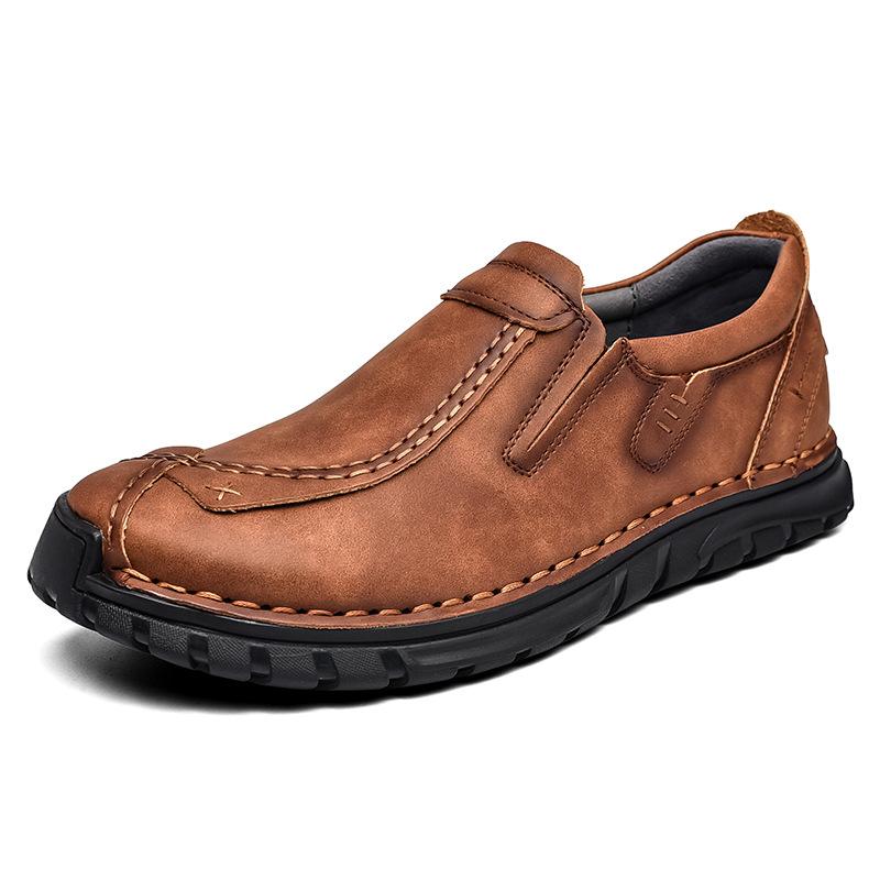 Popular Leather Shoes Men's Business Casual Wide-foot Loafers Soft-soled Outdoor Non-slip Sports Men's Shoes Large Size 4748