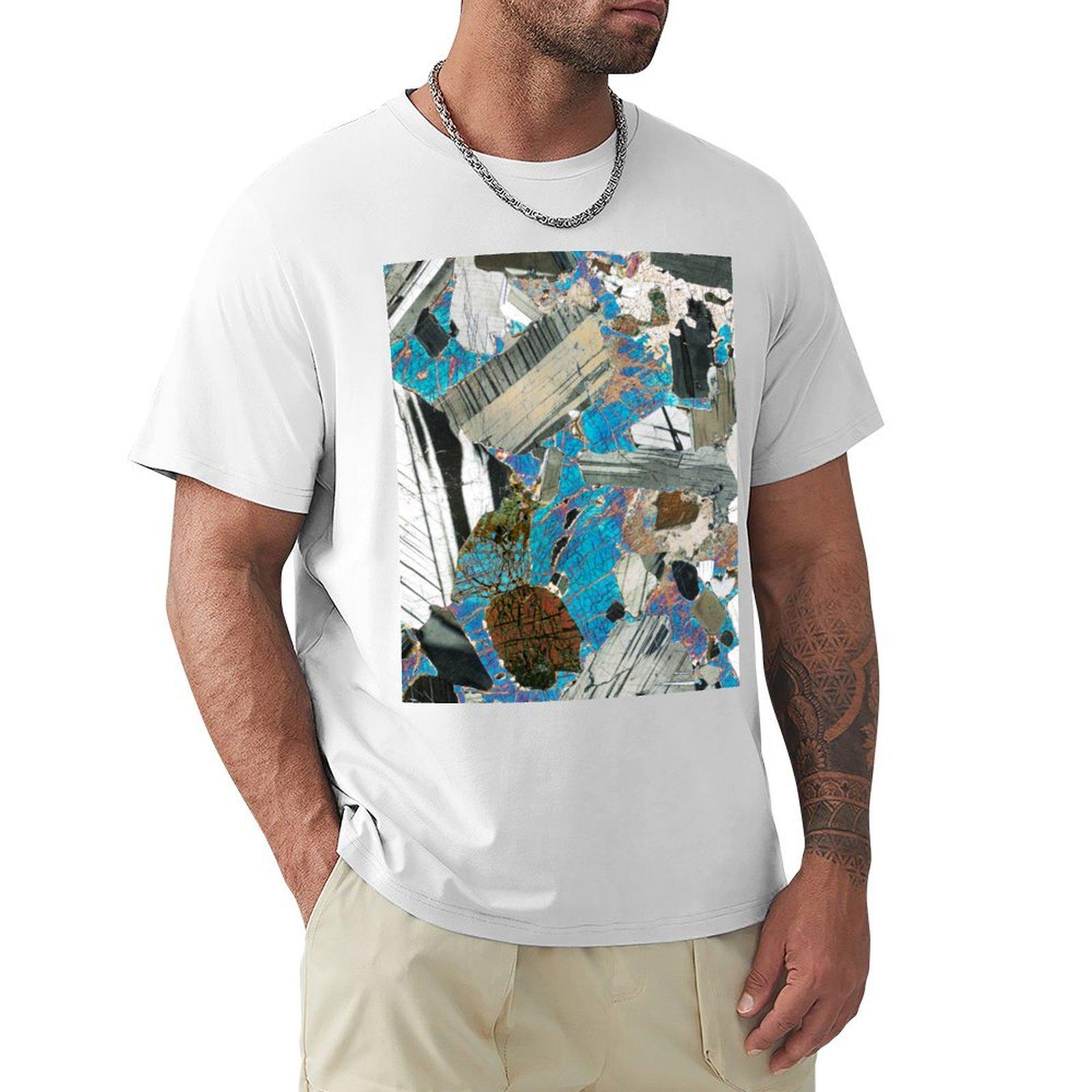 Gabbro from Huntly Scotland rock thin section microscope photo  Scottish geology gift TShirt summer clothes t shirt men S