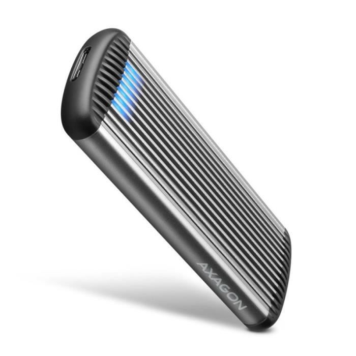 AXAGON EEM2-SA USB Micro-B 3.2 Gen 1 - M.2 SATA SSD Gehäuse, Werkzeuglos - gerippt - 8595247906489