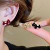 2025 New Arrival Gold Plated Alloy Drop Earrings For Women Red Coffee Black Plush Velvet Cartoon Horse Coin Fashion Jewelry
