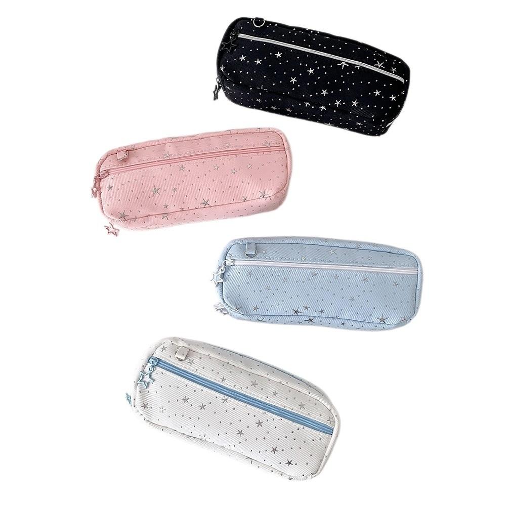 Pen Organizer Star Pencil Case Large Capacity Zipper Stationery Pouch Pencil Storage Bag Children