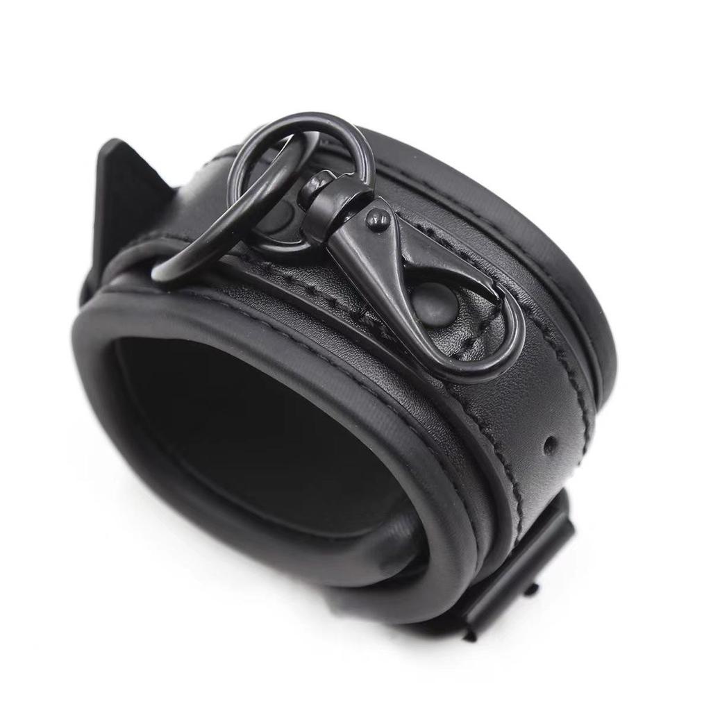 SM Leather Restraint Anklets - Erotic Couples Flirting Handcuffs