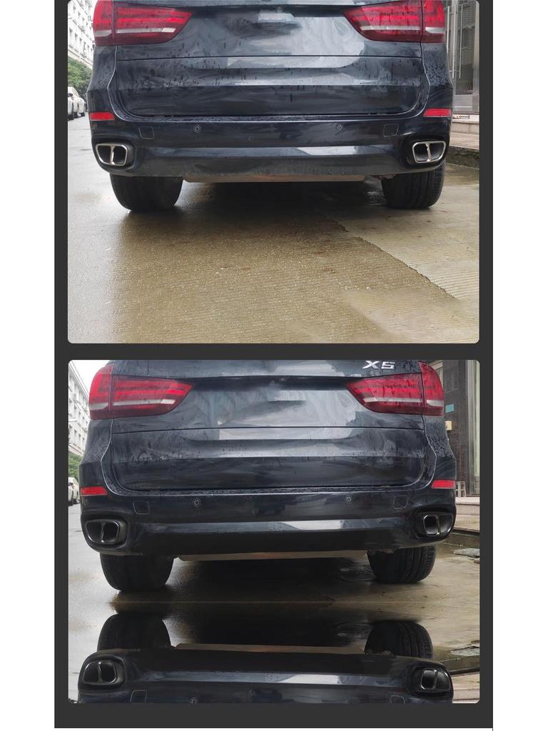 Black Stainless Steel Dual Outlet Exhaust Cover for 2014-2018 BMW X5