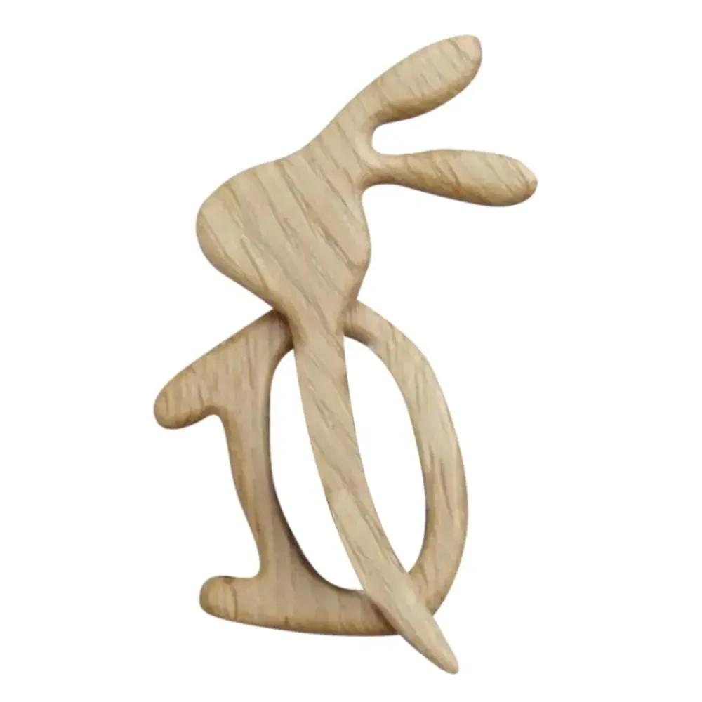 Niche Design Cute Trendy Bird Bear Rabbit Animal Flower Wooden Brooch Clothing Accessory Fashion Jewelry Women Brooch