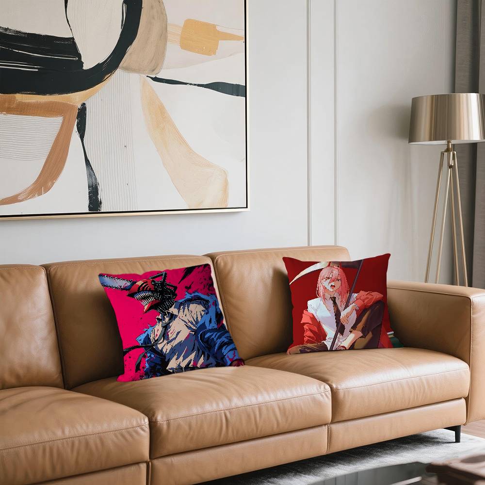 C-Chainsaw Man Anime Pillow Gift Home Office Decoration Pillow Bedroom Sofa Car Cushion CoverPillow Case