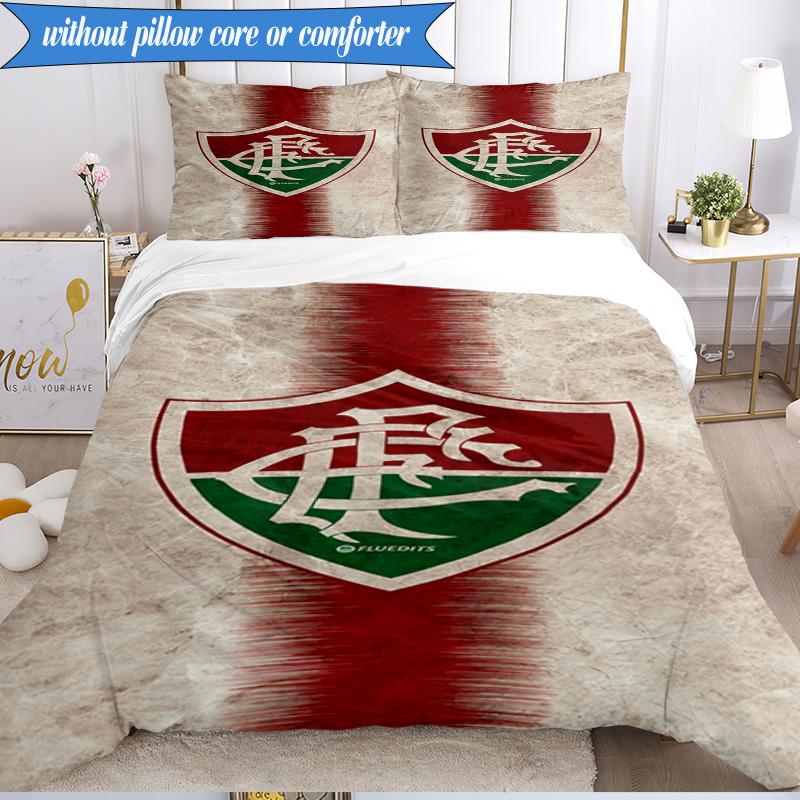 3PCS Soccer Club Emblem Design Printed Soft Bedding Set,Including 1pc Duvet Cover And 2pcs Pillowcases Perfect for Bedroom, Dormitory, Fan Gift