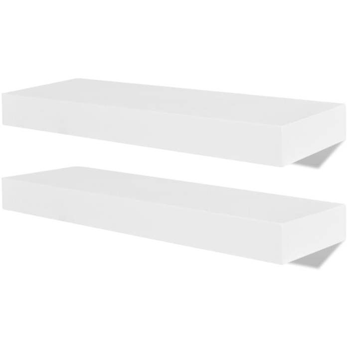 Scaffali a muro - Maison Exclusive - Bianco opaco - Set da 4 - Montaggio invisibile
