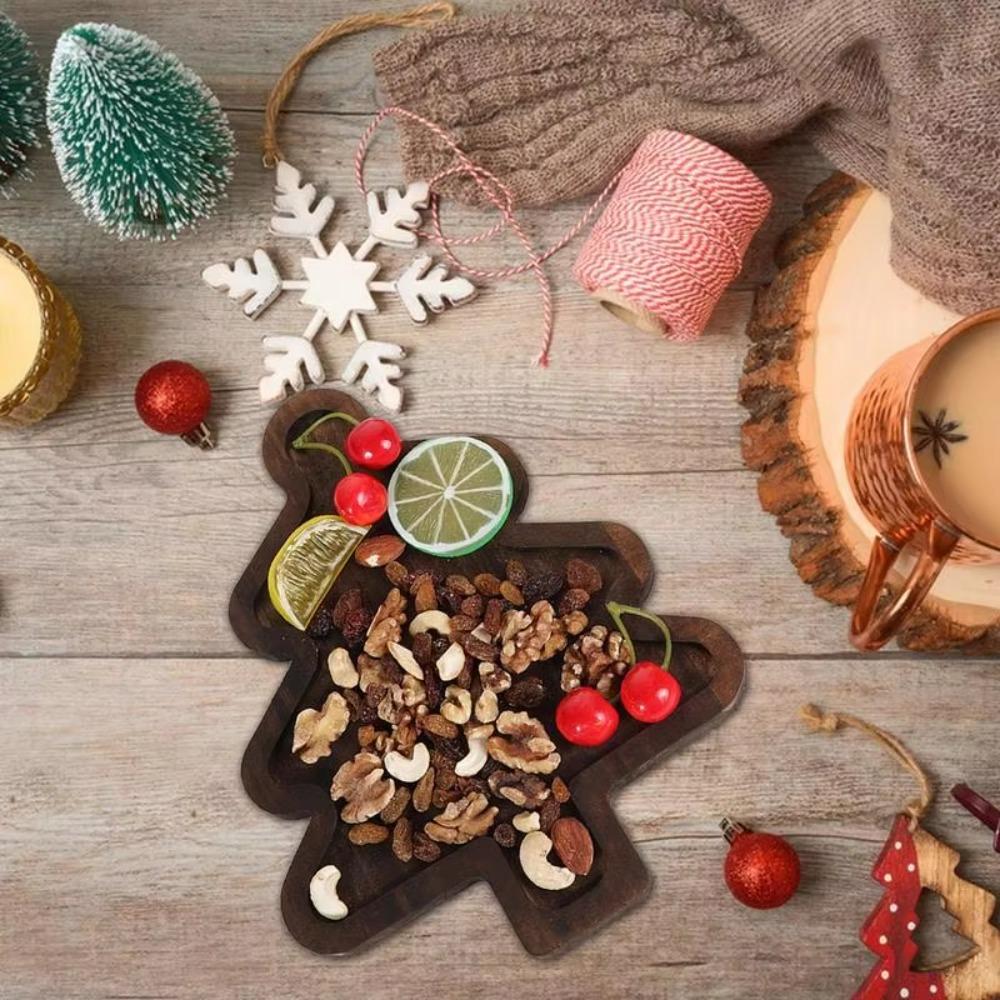 Exquisite Christmas Wooden Tray Santa Hat Snack Tray Cutting Board Fruit Plate  Hotel