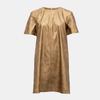 Camel and Gold Short-sleeved Dress Woman PLEASE