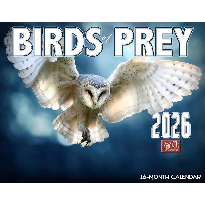 2026 Birds of Prey Wall Calendar 16-Month X-Large Size 14x22, Best Eagle, Hawk, Owl by The KING Company-Monster Calendars 2026 Birds of Prey Wall C