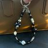 New Phone Chain Beaded Bow Cute Cat Charm Accessory Wrist Strap for Mobile