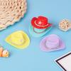 4Pcs/Set Western Cowboy Hat Cowgirl Hat Miniature Plastic Doll Hat For Dolls Decoration Accessories