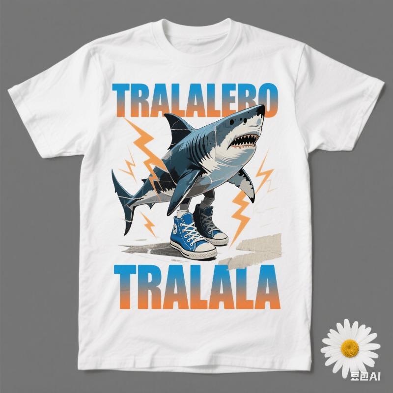 Tralalero Tralala Kids T-shirt Tungtung Sahur Brainrot Anime Tees Boy Girl Summer Short Sleeve Cotton Tops Children Clothes Gift
