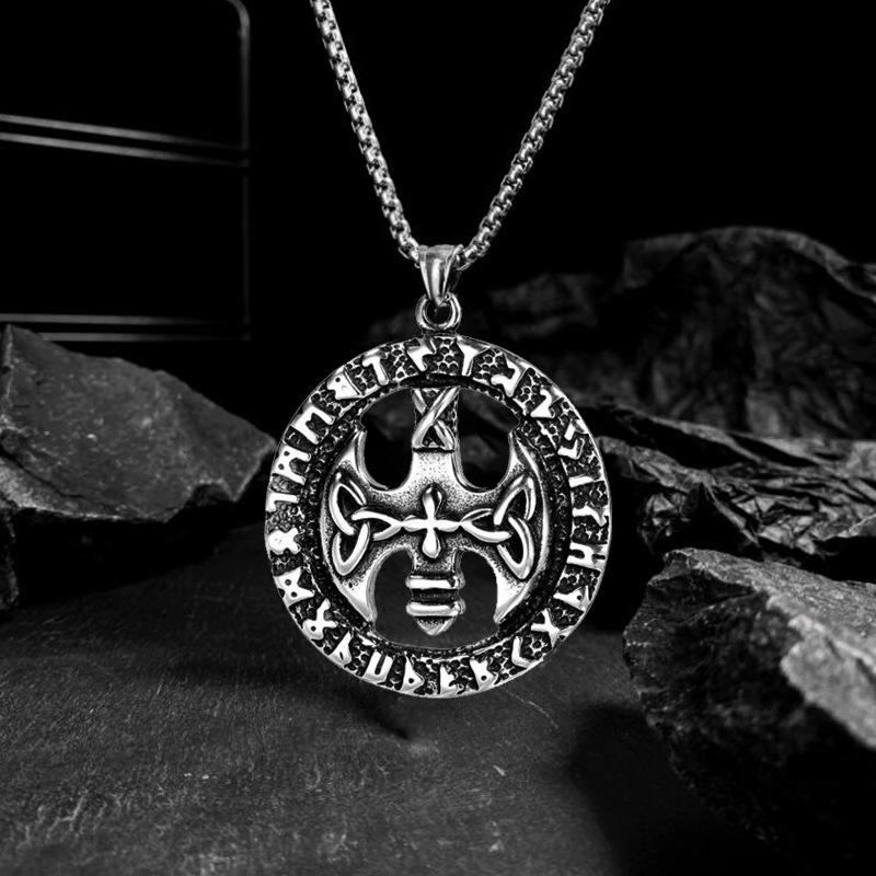 Gothic Titanium Steel Thor's Hammer Necklace Titanium Steel Men's Pendant Jewelry