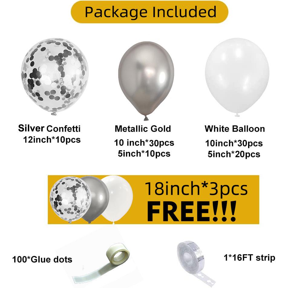 Black & Gold Balloon Arch Set for Party, Wedding, Birthday, or Graduation Décor