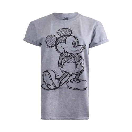 Disney Womens/Ladies Mickey Mouse Sketch Marl T-Shirt