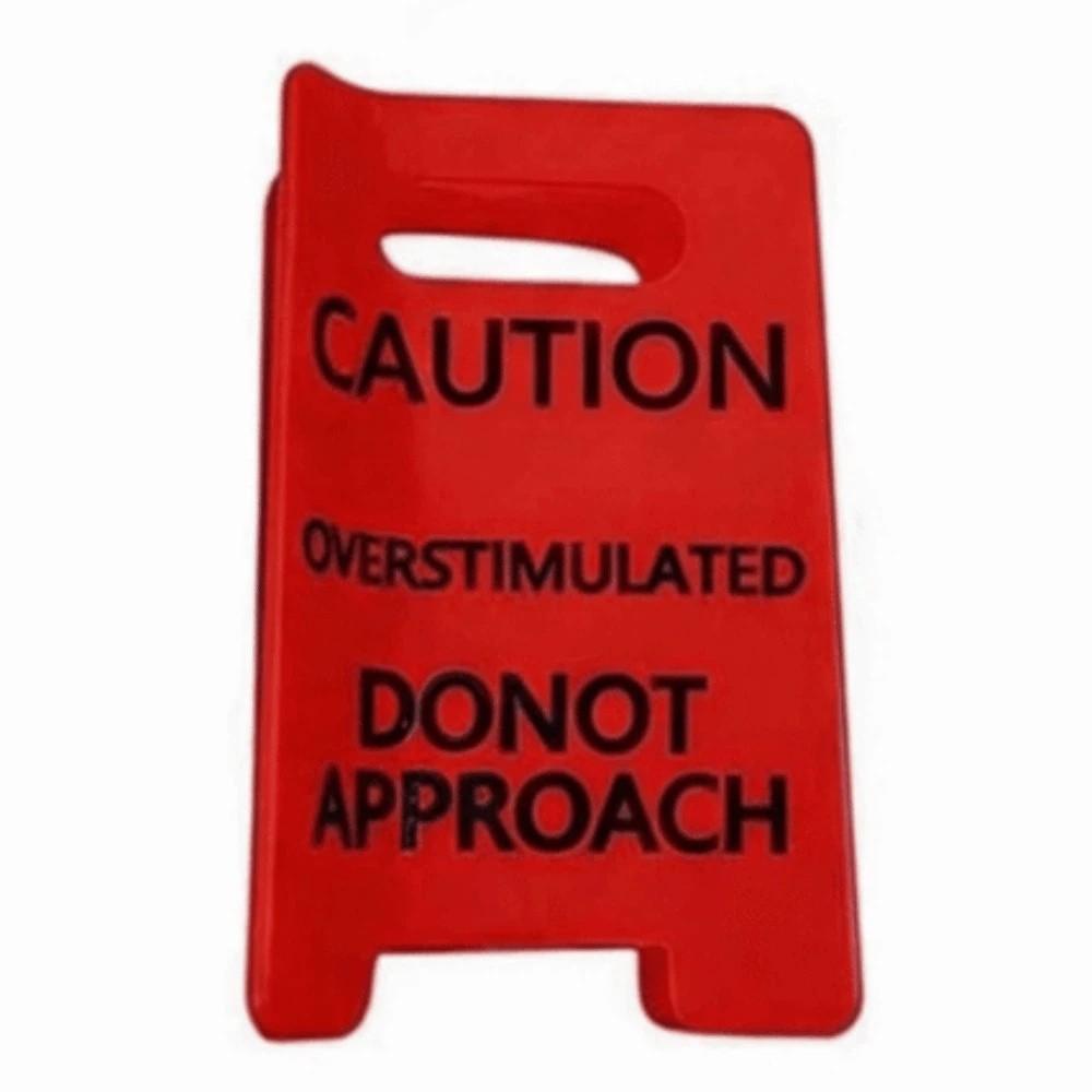 

Novelty Caution Sign Hair Claw Clip Thick Hairs Design Warning Message Overstimulated Hair Clip Safety Awareness Sensory Input червоний