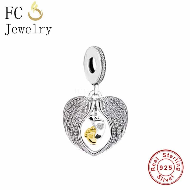 FC Jewelry Fit Original Charm Bracelet 925 Silver A Piece Of My Heart Has Wings is In Heaven Forever Bead For Making Berloque