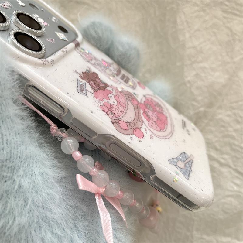 Strawberry Bear Double Layer Anti-Fall Phone Case for iPhone 14/13/Apple 17/16/15 PROMAX