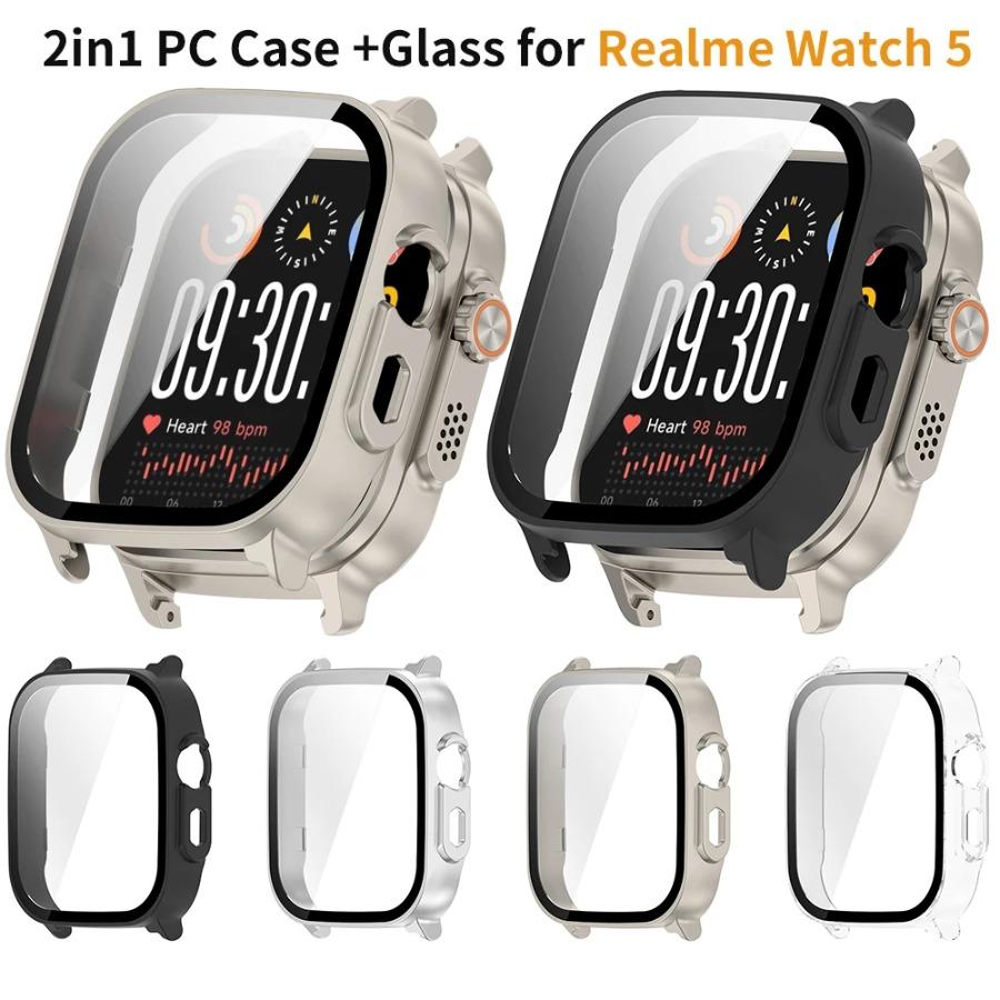 Hülle Für Realme Watch 5 PC+Gehärtetes Glas Bumper Vollabdeckung Schutzschale Für Realme Watch5 Displayschutz Zubehör