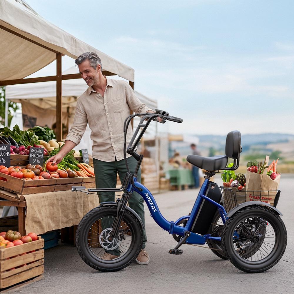 Elektrický bicykel Apefox Rh30 18" koleso 500W motor Mestský elektrický nákladný bicykel 48V 15Ah Dvojité kotúčové brzdy 7 rýchlostí Maximálny dojazd 70 km Modrý