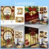 Stylish Christmas Bathroom Set With Red And Gold Shower Curtain And Matching Mats