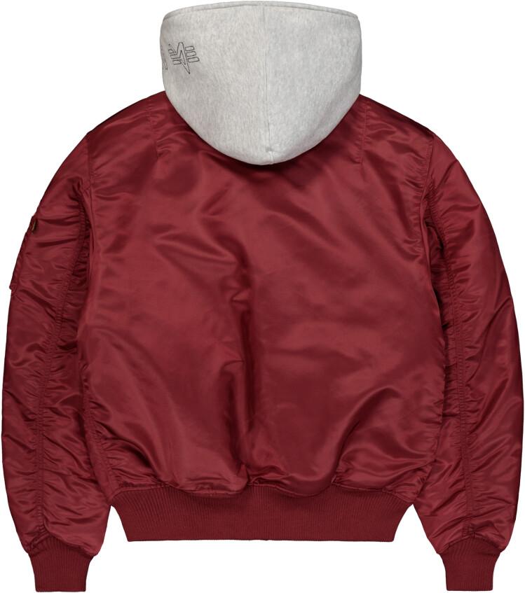 Winter Jacket Alpha Industries MA-1 D-Tec Hood Bomber Jacket (183110) Burgundy (183110-184)