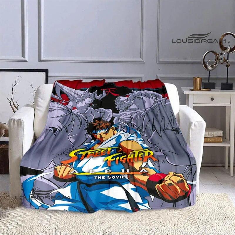 Classic Game Street Fighter Printed Blanket Flange Warm Blanket Bed Linings Home Travel Blanket Picnic Blanket Birthday Gift