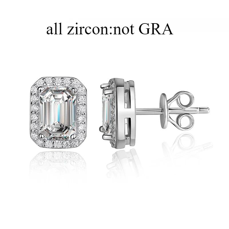 

Smyoue Each 0.5CT 1CT 2CT Moissanite Stud Earrings for Women Emerald/radiant Cut Bridal Classic Jewelry 925 Pure Silver Earring 0.5CT and 0.5CT