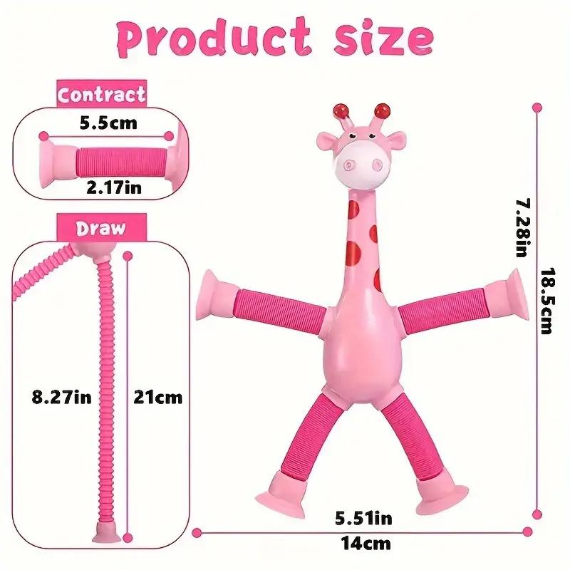 Colorful Stretchy Giraffe Suction Cup Toys - Fun & Educational for Youngsters, Bathroom, Bedroom Suction Cup Toys