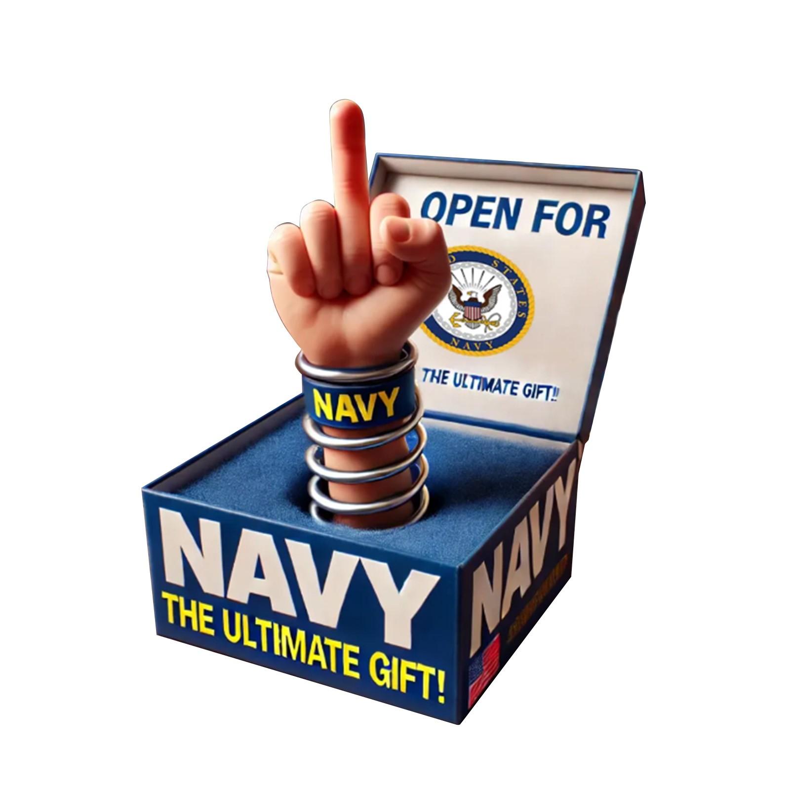 

Military Middle Finger Prank Box, Funny And Fun Middle Finger Bouncing Box One Size
