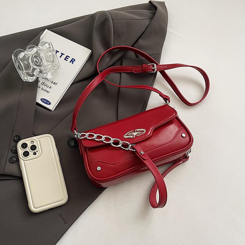 Women's bag Korean version trendy and fashionable shoulder bag  summer niche design simple and casual high-end crossbody bag