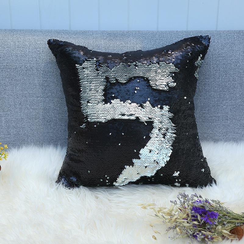 Sequined Pillowcase Contrasting Color Digital Series Cushion Cover Car Sofa Bedside Cushion Cover
