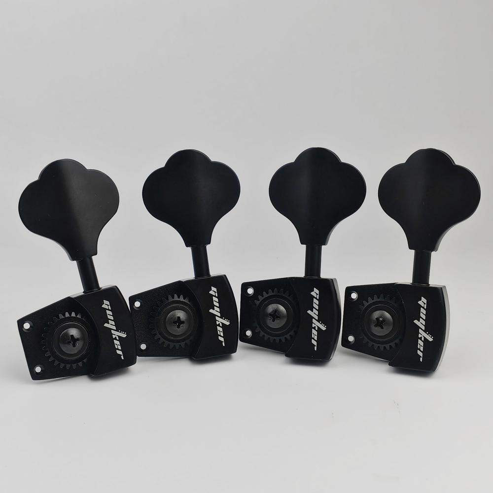 Guyker High Grade Open Gear Bass Tuners Gear Ratio 1:26 Tuning Keys Black