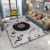 Alfombra de Vinilo con Notas Musicales Negras Vintage para Decoración de Sala de Estar Dormitorio Alfombras de Área Cocina Felpudos Antideslizantes Alfombra Regalo de Cumpleaños