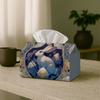 1pc Classic Decorative Easter Easter Tissue Box, Bunny Floral Blue, Outdoor Party Supplies, Everyday Desktop Tissue Storage Box, Suitable for Bedroom,