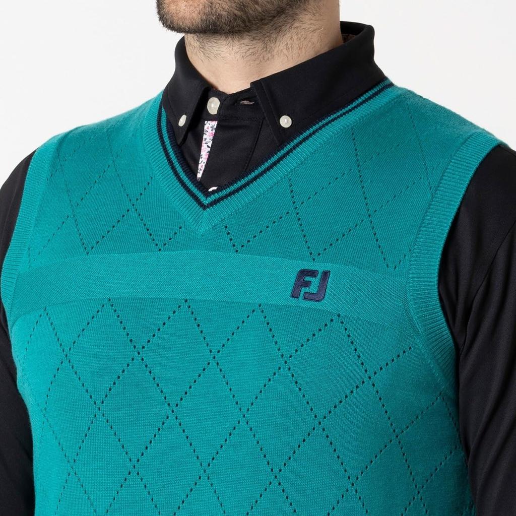 FootJoy Diamond Pattern Sweater Vest, Green, Men's, Size Small, FJ-F24-M10, 32116-S