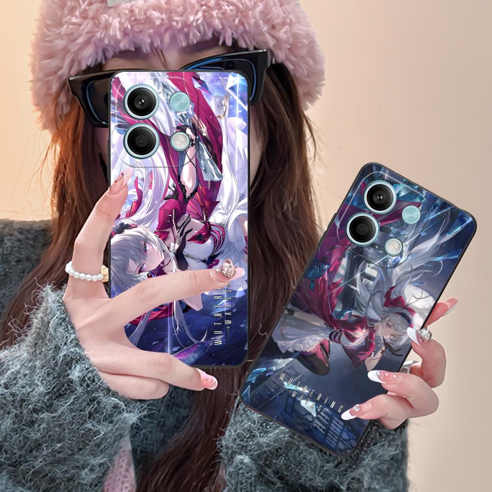 Wuthering Waves Carlotta Phone Case for Xiaomi POCO M6 M5 M4 M3 X7 X6 X5 X4 X3 F6 F5 F4 Pro GT 5G Black Cellphones Smart Cover
