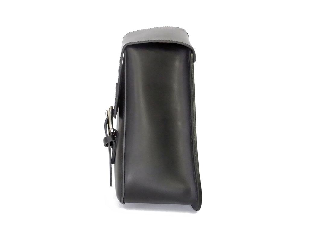 LONGRIDE Single Side Swingarm Bag for Harley Dyna CUS283 (Black Leather)