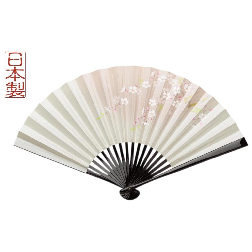 Sakura made in for A traditional Japanese pattern paper handcrafted by Perfect for personal as a or x 33cm when Kyoto-style fan, design, hand-painted,
