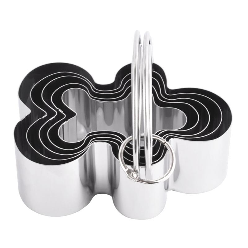 5Pcs/Set Stainless Steel Cookie Cutters with Handle Mousse Cake Baking Mold (BPA Free, No FDA)