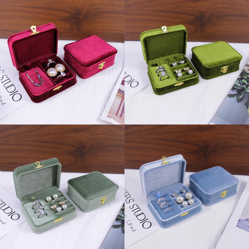 Jewelry Organizer Box With Velvet Fabric For Ring Earrings Necklace Storage