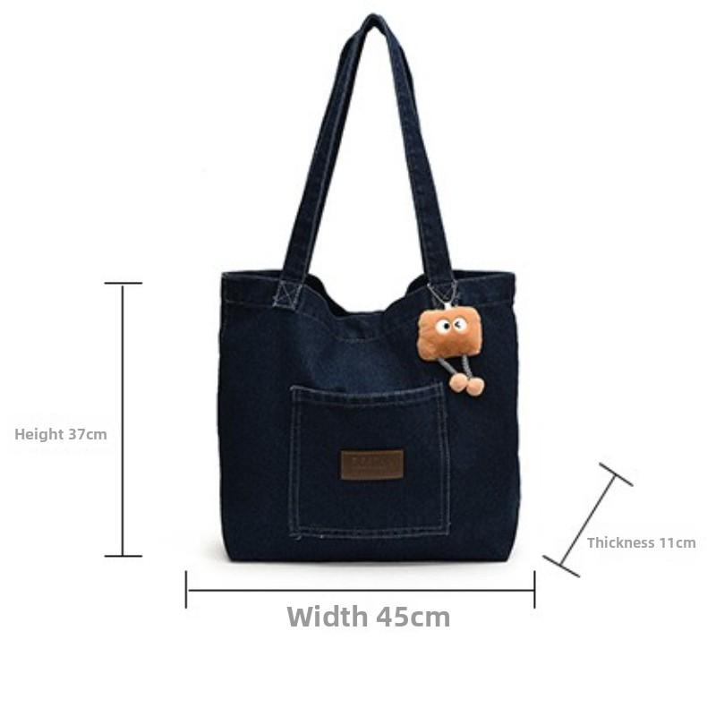 Cowboy Canvas Shoulder Bag for Women, Large Capacity Niche Artistic Tote Bags, Japanese and Korean Casual Versatile Handbag