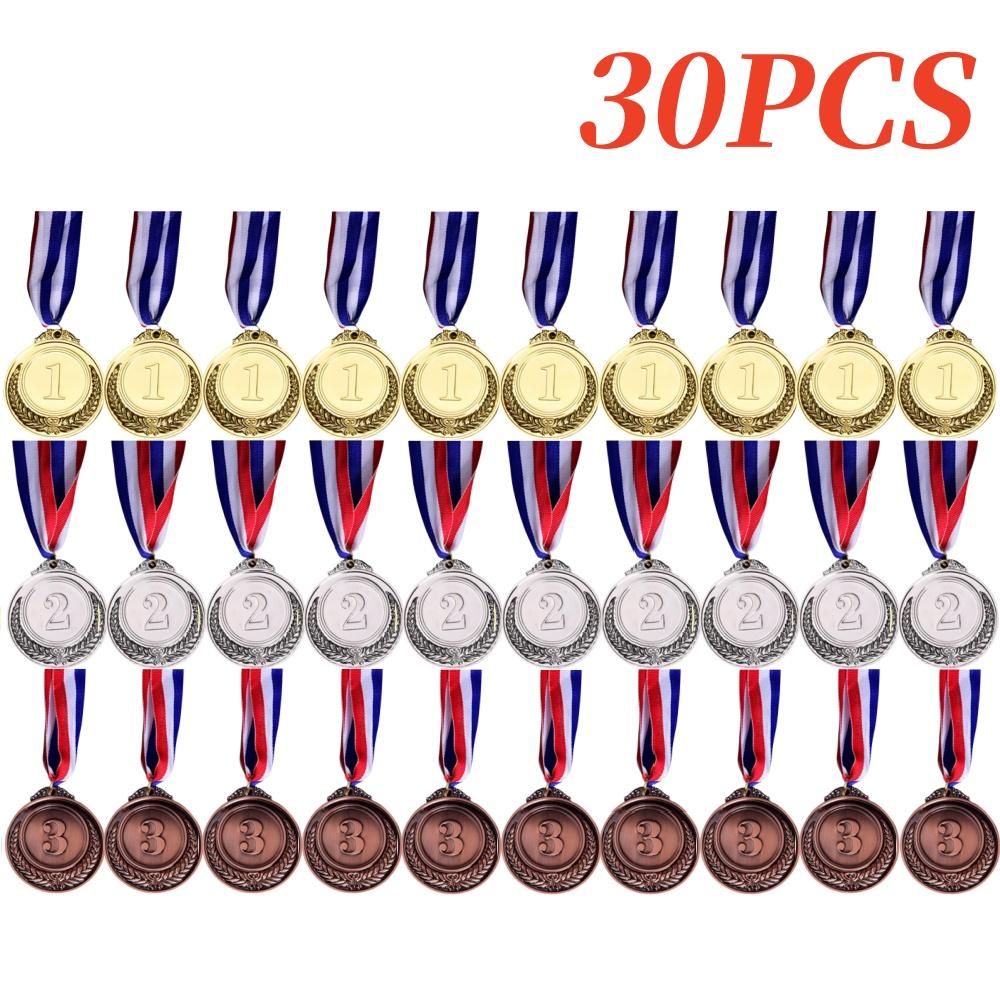 Winner Reward Medals Gold Silver Bronze Prizes Medal with Neck Ribbon Award Medal Kids Sport Competition Prize Medal Souvenir