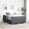 Upholstered Bed Frame with Mattress Dark Grey 140 X 200 Cm Fabric