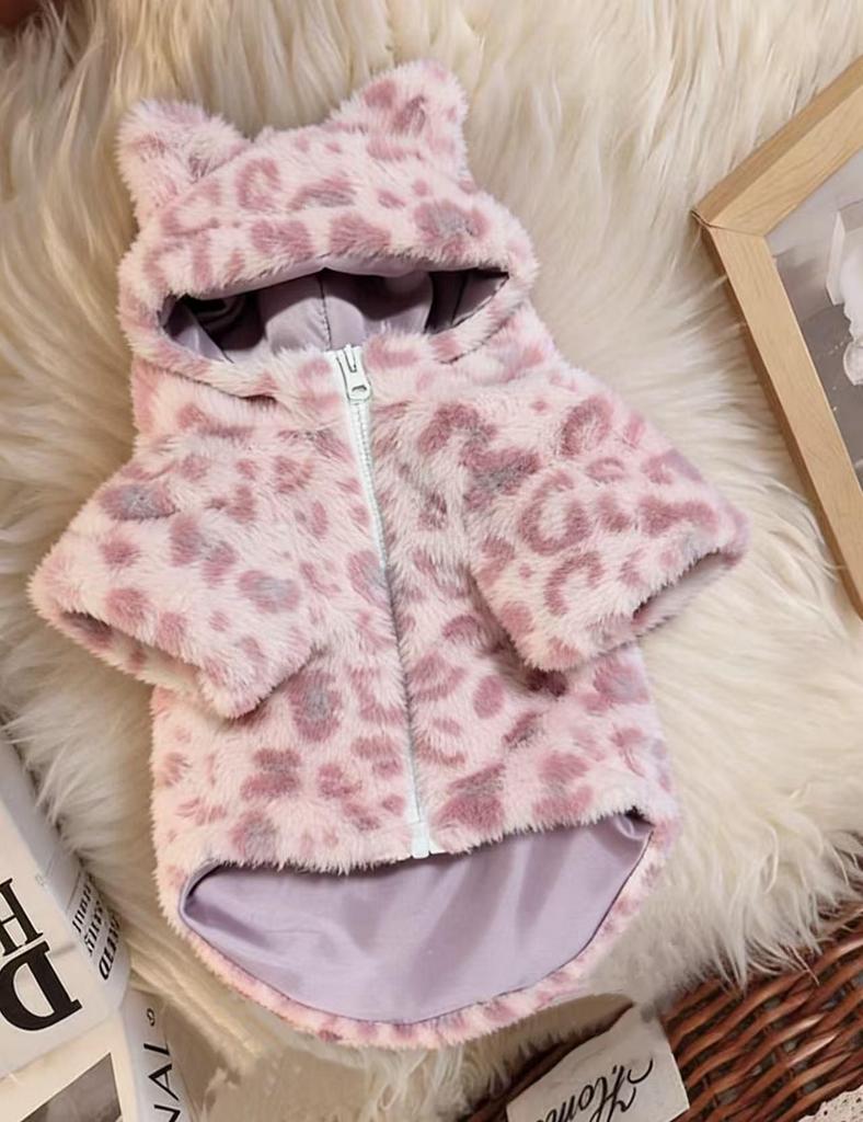 Leopard Print Warm Coat for Small/Medium Dogs: Schnauzer, French Bulldog, Bichon, Teddy