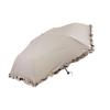Macocca Uchimizu Frilled Folding Complete Light UV 50cm Suitable for Sun and Folding Greige Umbrella, Blackout, 100% Blocking, 100% Protection, 99.9%