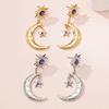 Stud Earrings with Moon and Star Pendants Jewelry Gifts