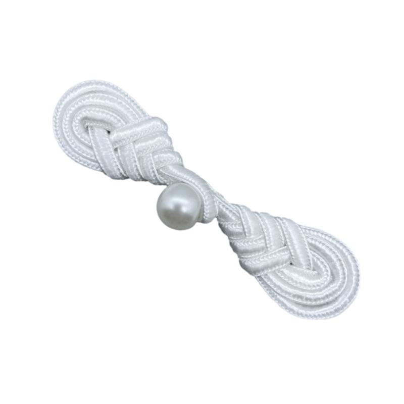 

Chinese Frog Closure Button Scarf Cardigan and Costumes Outfit Sewing, White Chinese Knots Sewing Fasteners 1