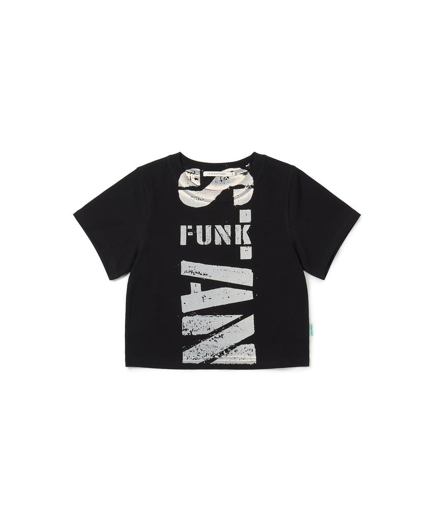 INSTANTFUNK Crop Vintage Logo T-Shirt - Black